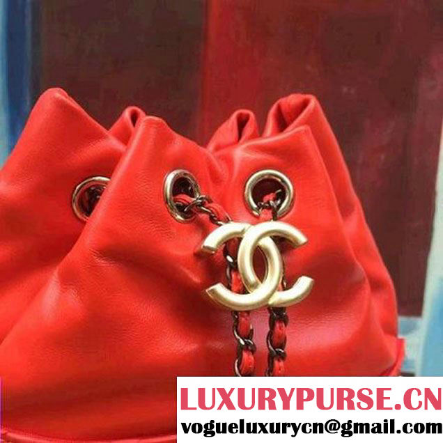 Chanel Gabrielle Purse Bag In Python & Calfskin A98787 Red 2017 (2A143-7061209 )