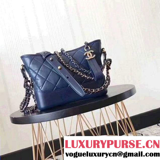 Chanel Gabrielle Medium Hobo Bag A93824 Navy Blue 2017 (KN-70601212 )