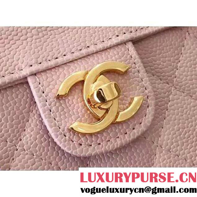 Chanel Grained Calfskin Medium Cosmetic Flap Box Bag Pink 2017 (KN-7061610 )