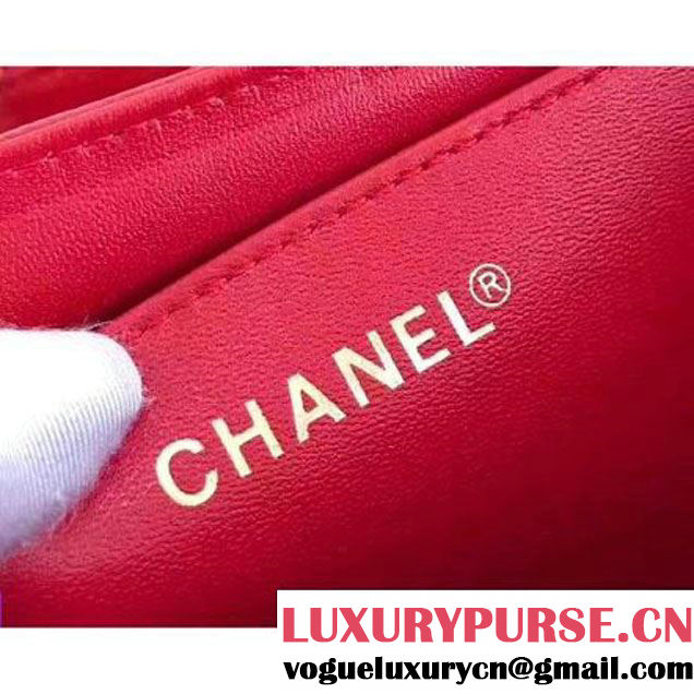 Chanel Grained Calfskin Medium Cosmetic Flap Box Bag Red 2017 (KN-7061612 )