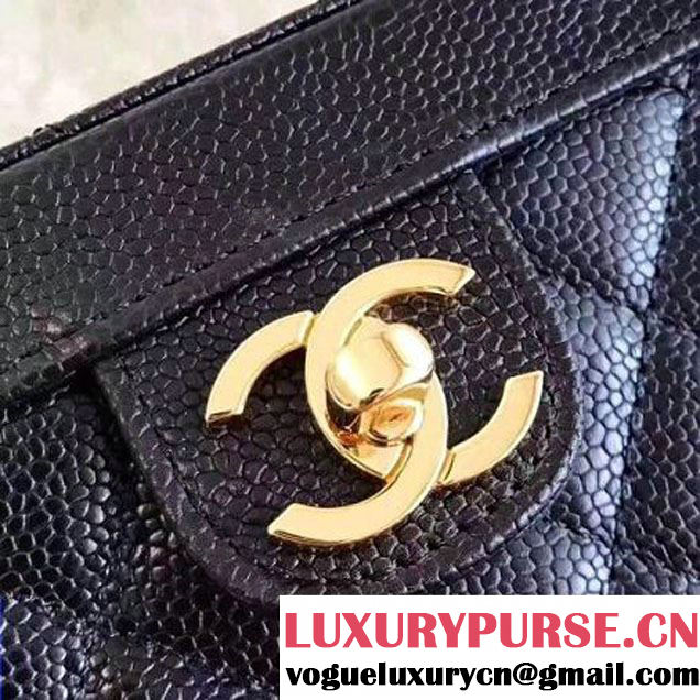 Chanel Grained Calfskin Small Cosmetic Flap Box Bag Black 2017 (KN-7061617 )