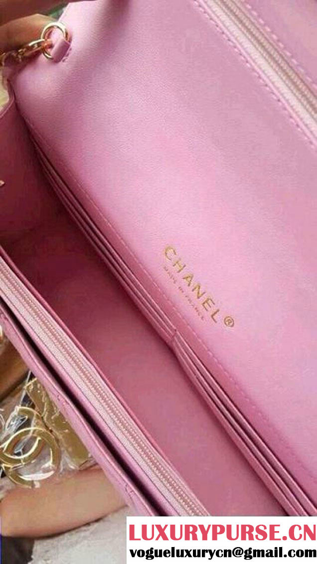 Chanel Golden WOC Flap Bag in cherry pink