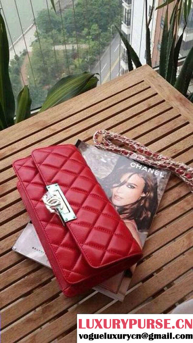 Chanel Red Golden WOC Flap Bag
