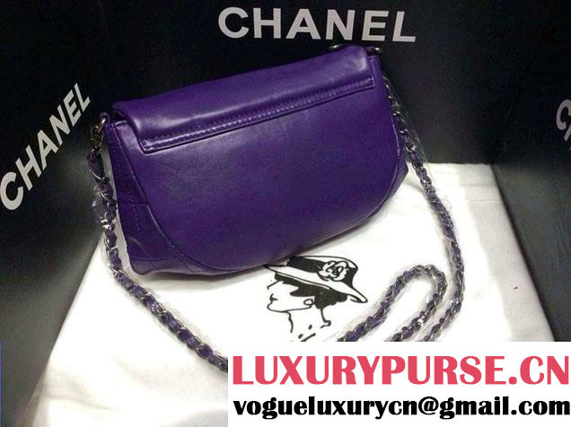 Chanel Purple half moon WOC lambskin leather Bag