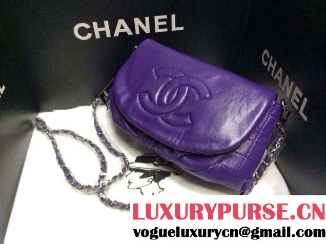 Chanel Purple half moon WOC lambskin leather Bag