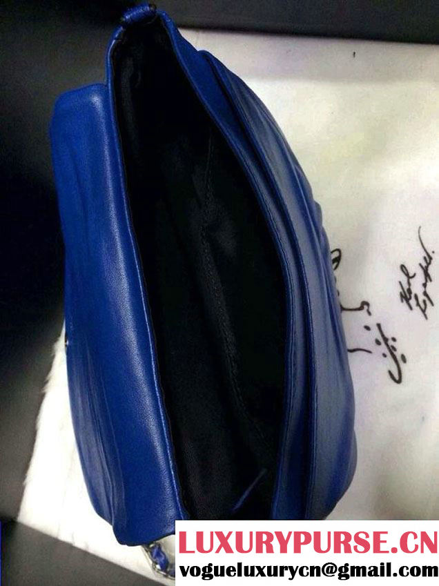 Chanel Blue half moon WOC lambskin leather Bag