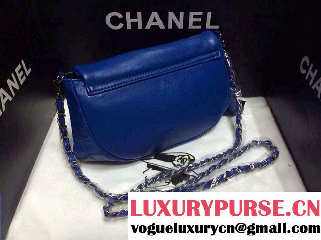 Chanel Blue half moon WOC lambskin leather Bag