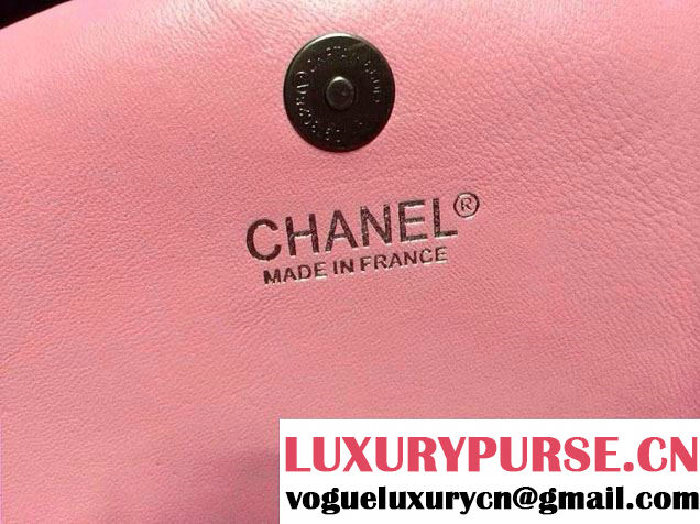 Chanel Pink half moon WOC lambskin leather Bag
