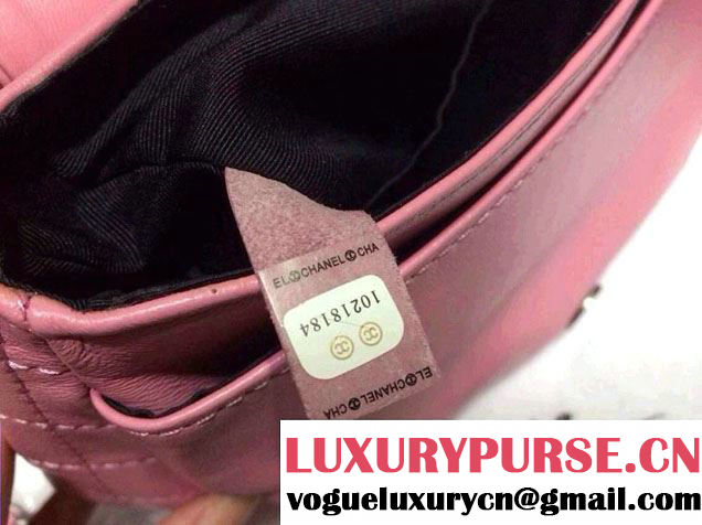 Chanel Pink half moon WOC lambskin leather Bag