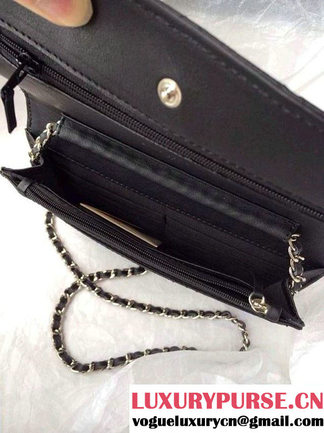 Chanel Large Stitch Wallet On Chain (WOC) Black Bag 2014