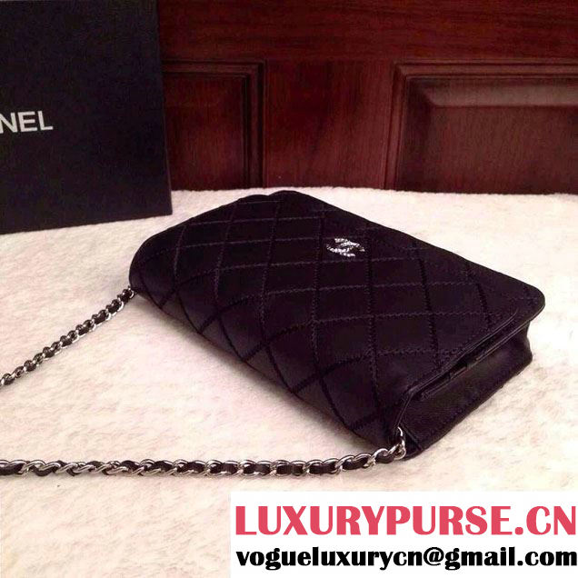 Chanel Large Stitch Wallet On Chain (WOC) Bag in Black 2014