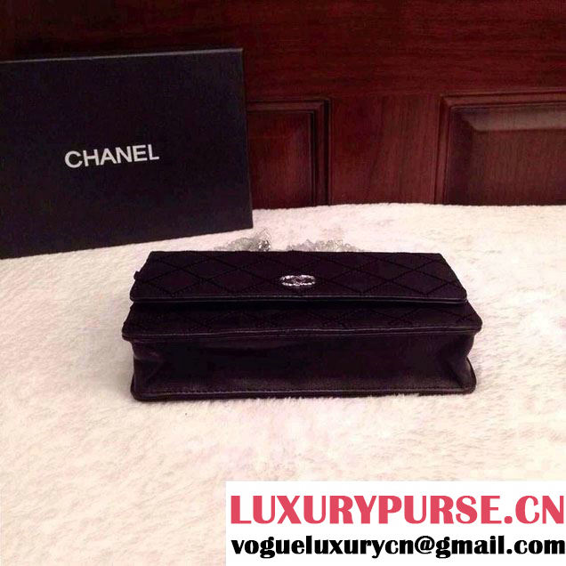 Chanel Large Stitch Wallet On Chain (WOC) Bag in Black 2014