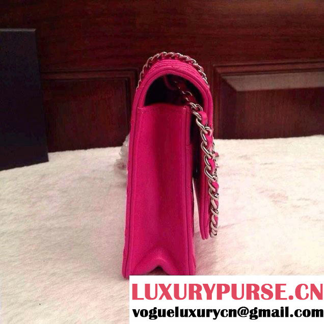 Chanel Large Stitch Wallet On Chain (WOC) Bag in Fushia 2014