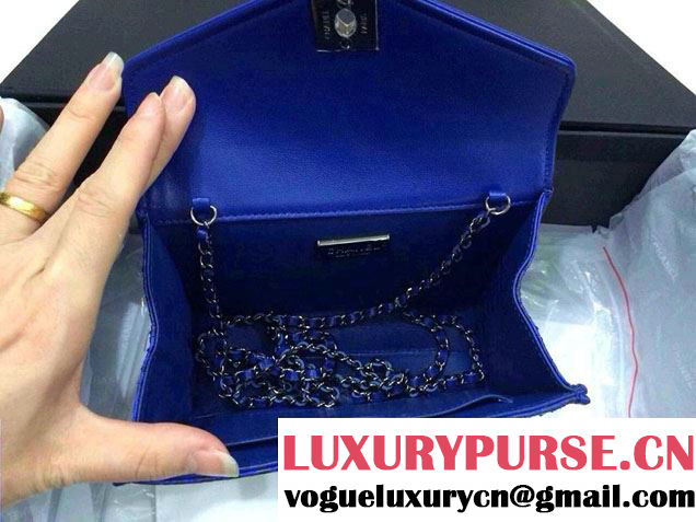 Chanel Envelope Snakeskin Falp WOC Bag in Blue 2014