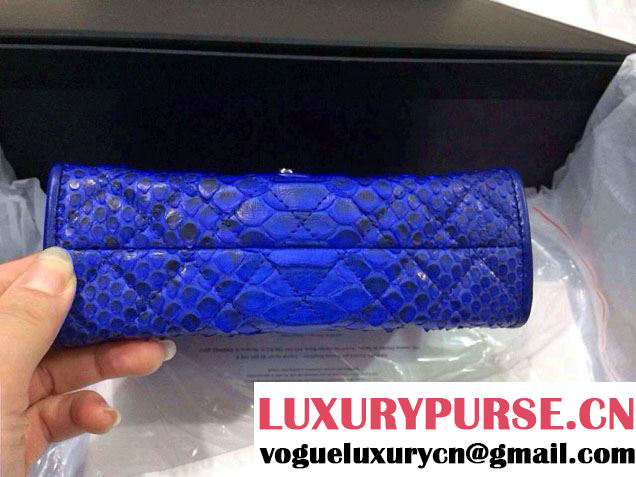 Chanel Envelope Snakeskin Falp WOC Bag in Blue 2014