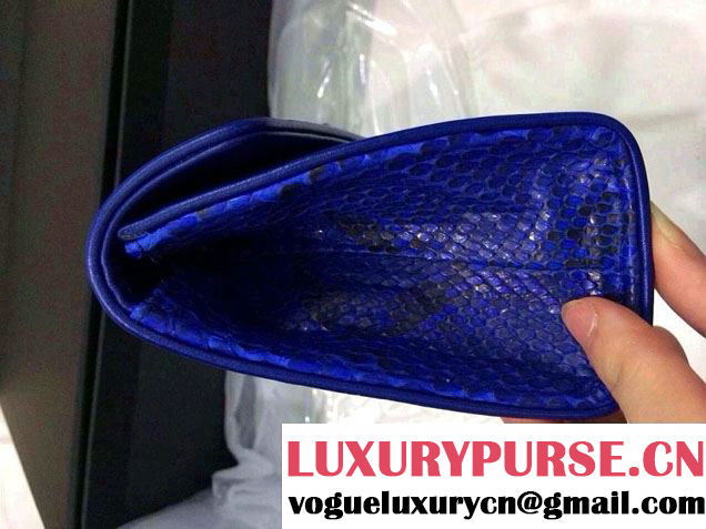 Chanel Envelope Snakeskin Falp WOC Bag in Blue 2014