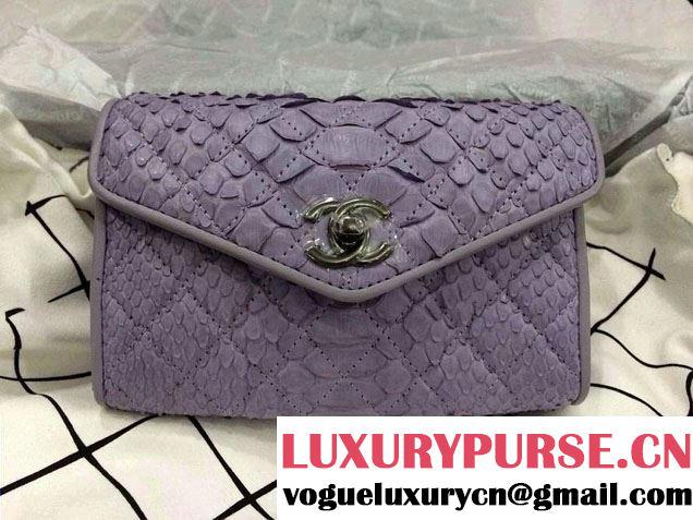 Chanel Envelope Snakeskin Falp WOC Bag in Grey 2014