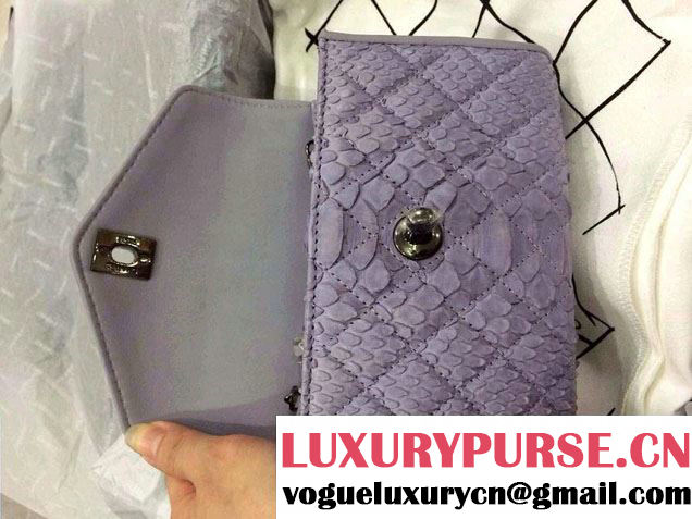Chanel Envelope Snakeskin Falp WOC Bag in Grey 2014