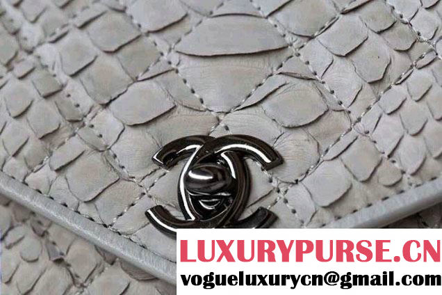 Chanel Envelope Snakeskin Falp WOC Bag in White 2014