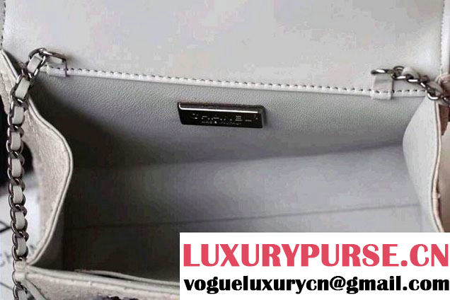 Chanel Envelope Snakeskin Falp WOC Bag in White 2014