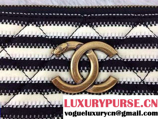Chanel Navy Coco Sailor with Double zipper Chain (WOC) Flap Bag 2014