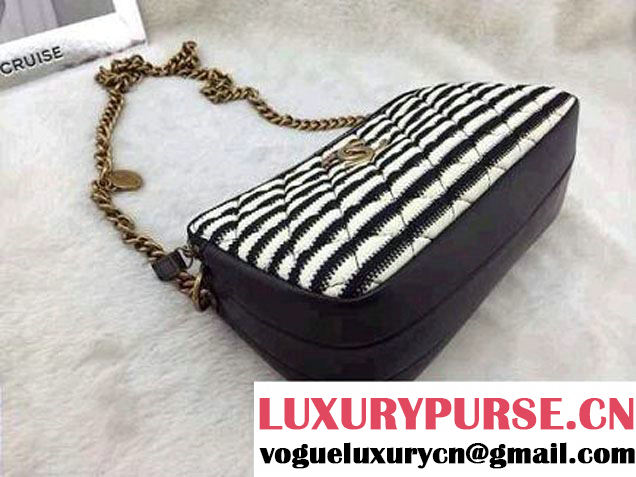 Chanel Navy Coco Sailor with Double zipper Chain (WOC) Flap Bag 2014
