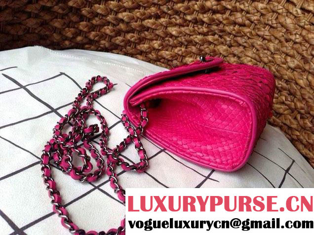 Chanel Envelope Snakeskin Falp WOC Bag in Fushia 2014