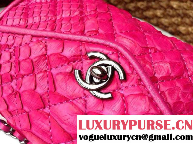 Chanel Envelope Snakeskin Falp WOC Bag in Fushia 2014