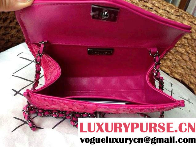 Chanel Envelope Snakeskin Falp WOC Bag in Fushia 2014