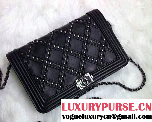 Chanel Boy Studded Wallet On Chain (WOC) Bag 2014