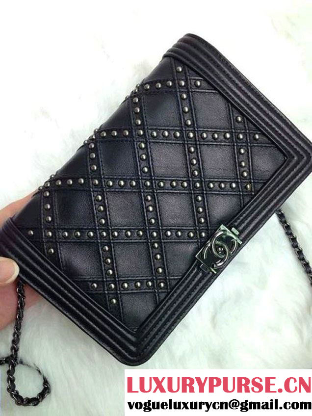 Chanel Boy Studded Wallet On Chain (WOC) Bag 2014