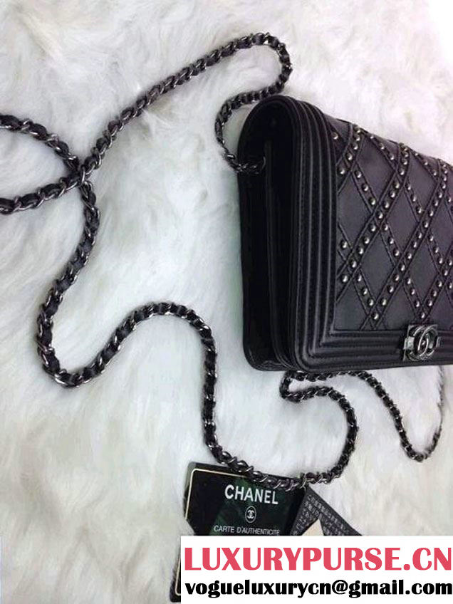 Chanel Boy Studded Wallet On Chain (WOC) Bag 2014