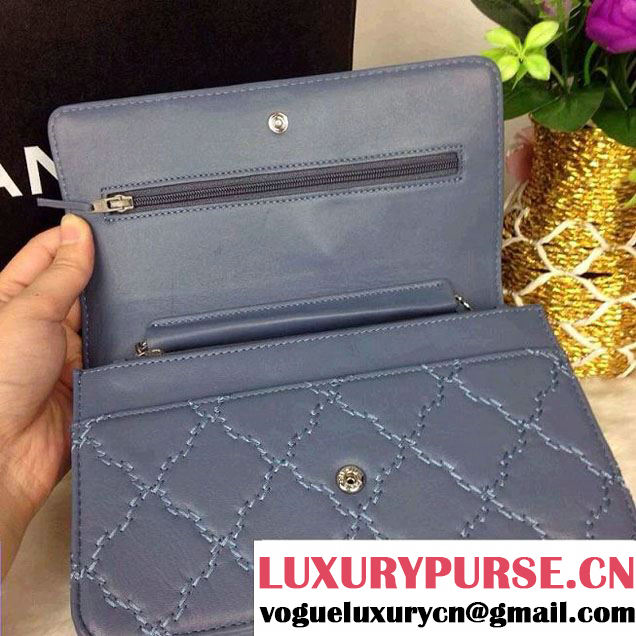 Chanel Hampton Wallet On Chain(WOC) Bag in Blue