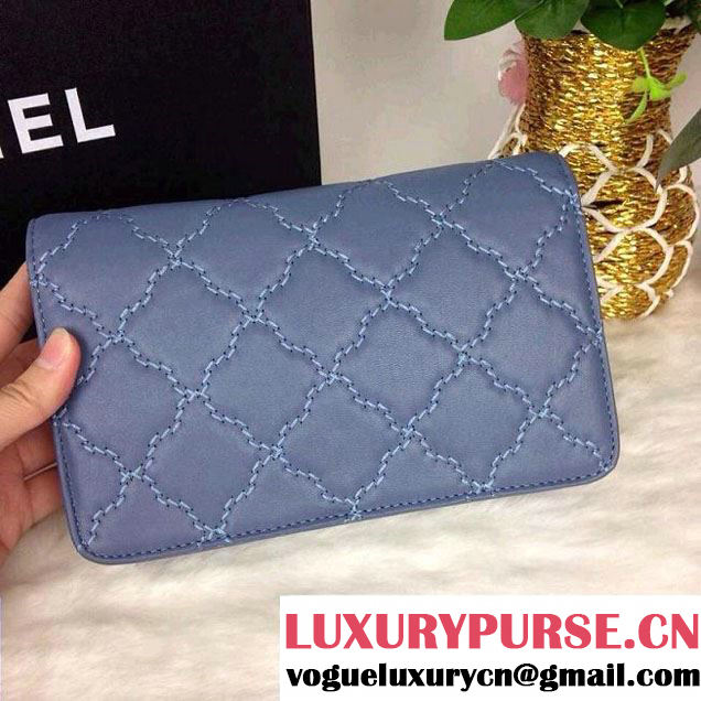 Chanel Hampton Wallet On Chain(WOC) Bag in Blue