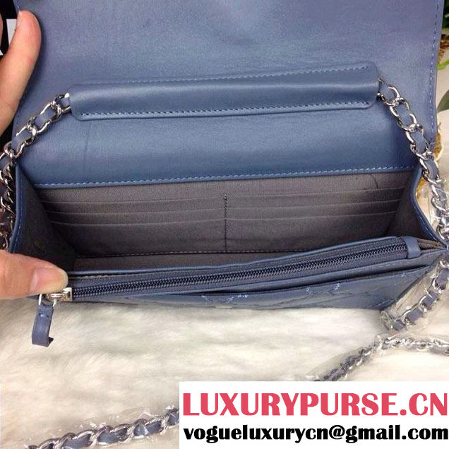 Chanel Hampton Wallet On Chain(WOC) Bag in Blue