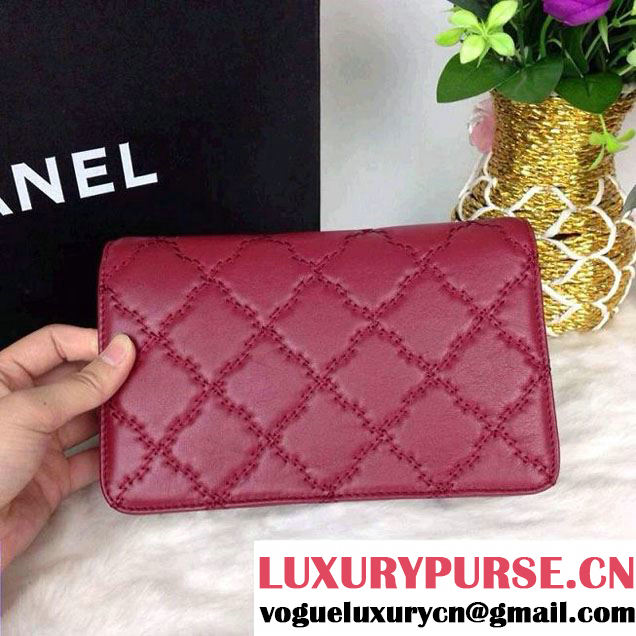 Chanel Hampton Wallet On Chain(WOC) Bag in Red