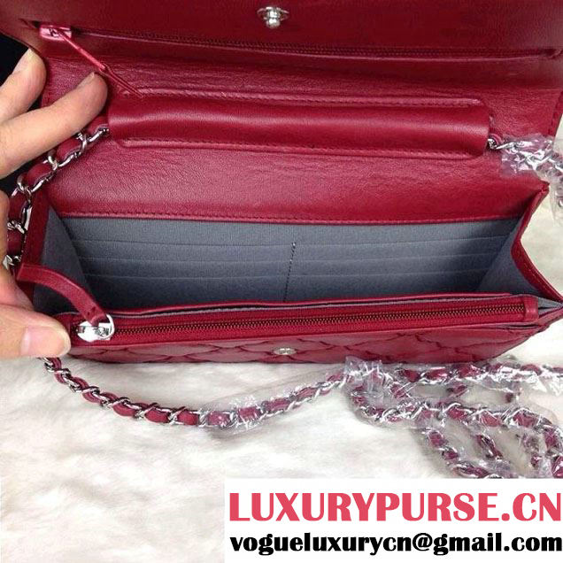 Chanel Hampton Wallet On Chain(WOC) Bag in Red
