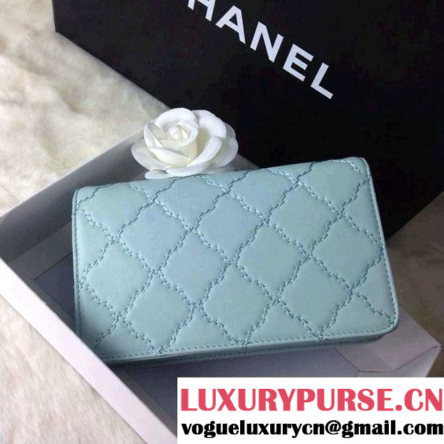 Chanel Hampton Wallet On Chain(WOC) Bag in Pale Turquoise