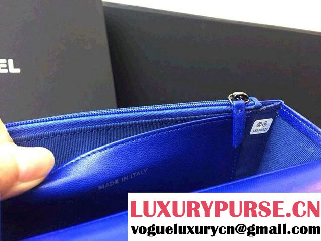 Chanel Velvet WOC Wallet On Chain Bag A33814 Y09134 Blue 2014