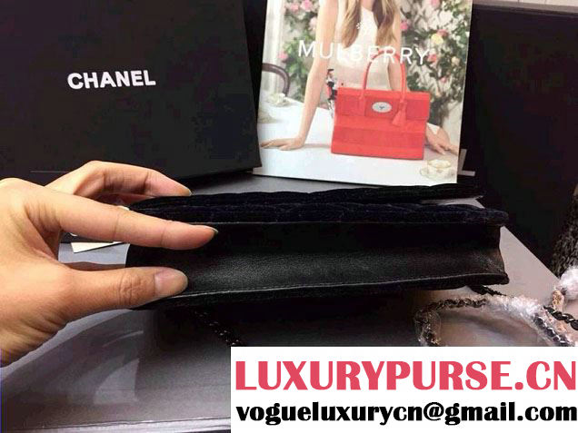 Chanel Velvet WOC Wallet On Chain Bag A33814 Y09134 Black 2014
