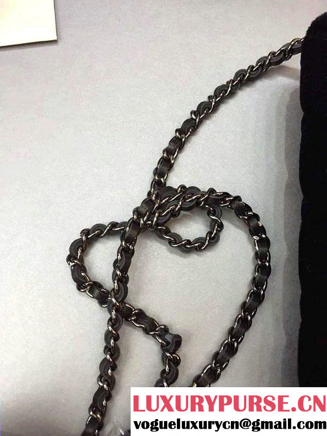 Chanel Velvet WOC Wallet On Chain Bag A33814 Y09134 Black 2014