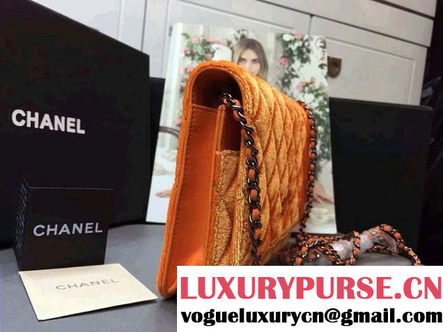 Chanel Velvet WOC Wallet On Chain Bag A33814 Y09134 Orange 2014