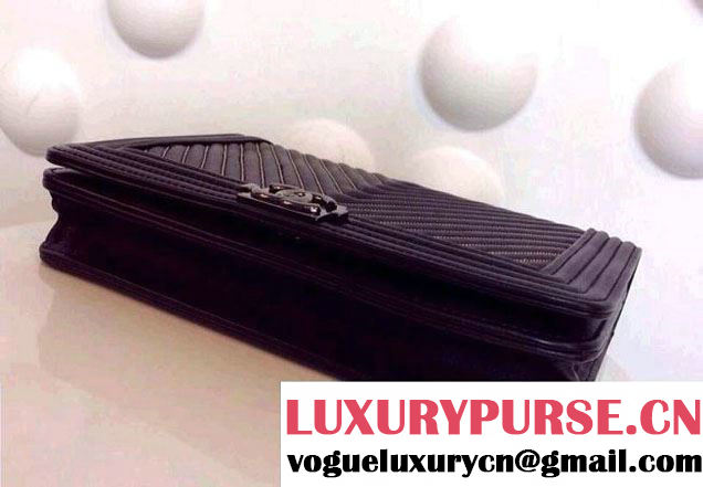Chanel Chevron Boy Wallet On Chain (WOC) Clutch Bag A80546 2015