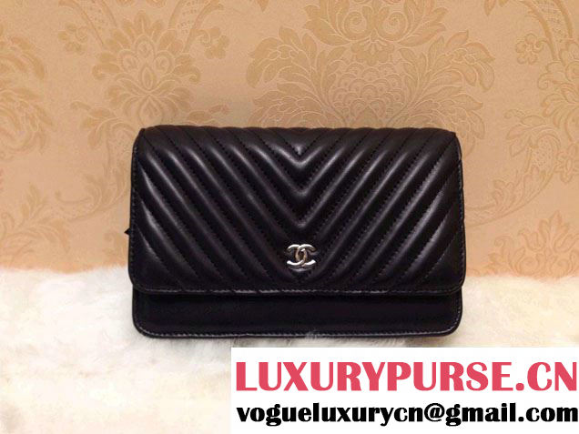 Chanel Quilting Chevron Wallet On Chain (WOC) Bag 2015