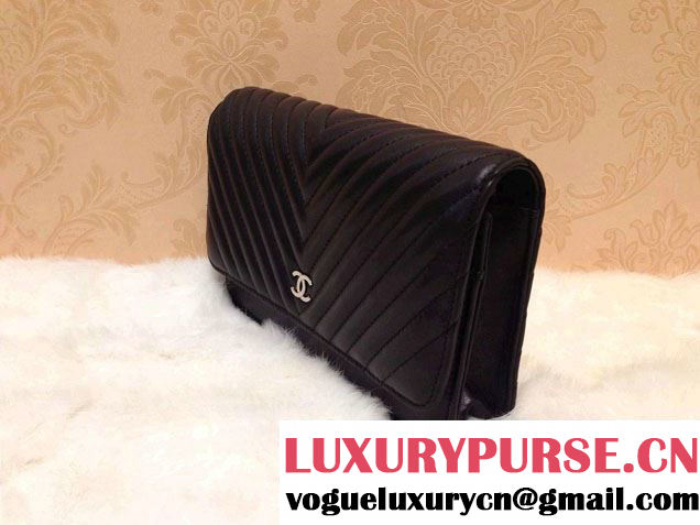 Chanel Quilting Chevron Wallet On Chain (WOC) Bag 2015