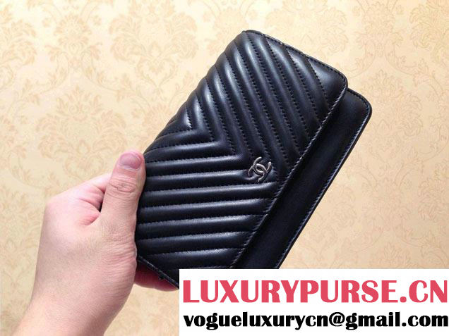Chanel Quilting Chevron Wallet On Chain (WOC) Bag 2015