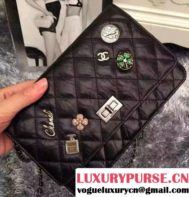 Chanel Embellished With Charms Wallet On Chain (WOC) Bag A80442 Black 2015