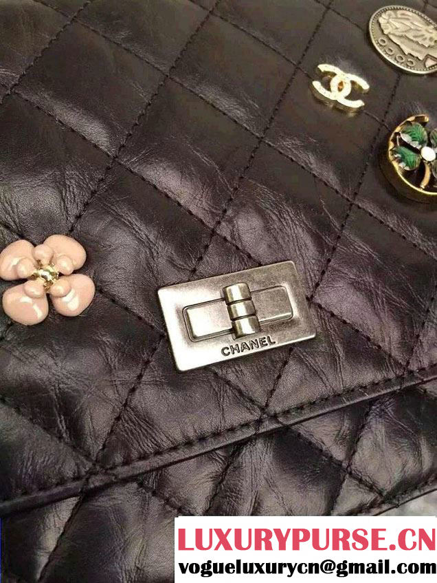 Chanel Embellished With Charms Wallet On Chain (WOC) Bag A80442 Black 2015