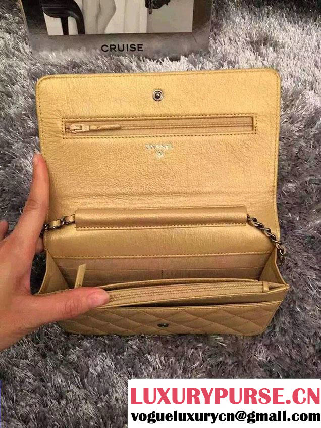 Chanel Embellished With Charms Wallet On Chain (WOC) Bag A80442 Gold 2015
