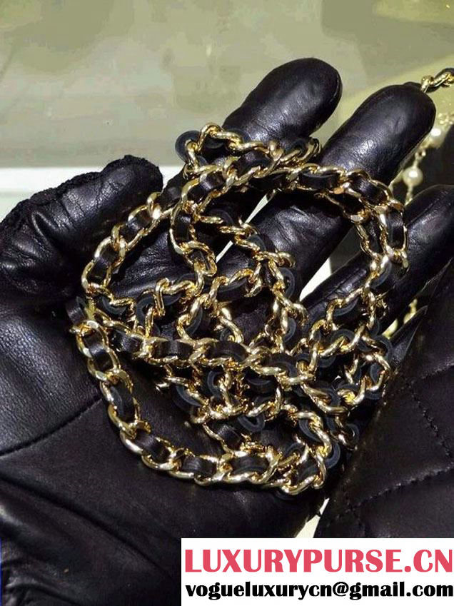 Chanel Wallet On Chain WOC Bag A33814 in Lambskin Leather Black with Golden Hardware
